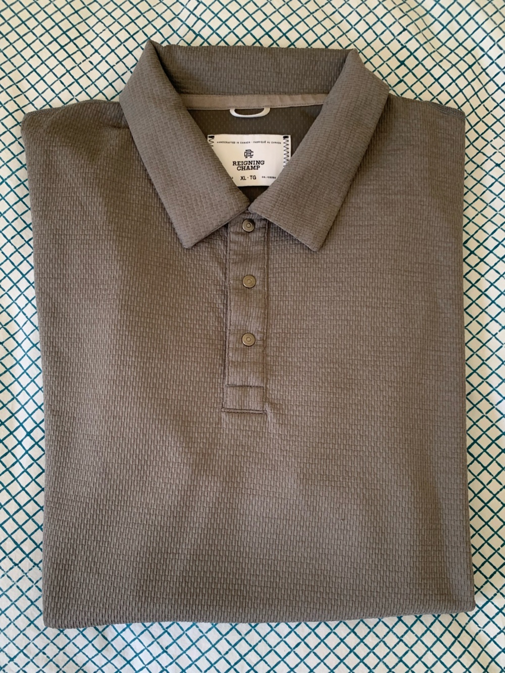 Reigning Champ SOLOTEX MESH TIEBREAK STANDARD POLO MEN’S SIZE XL